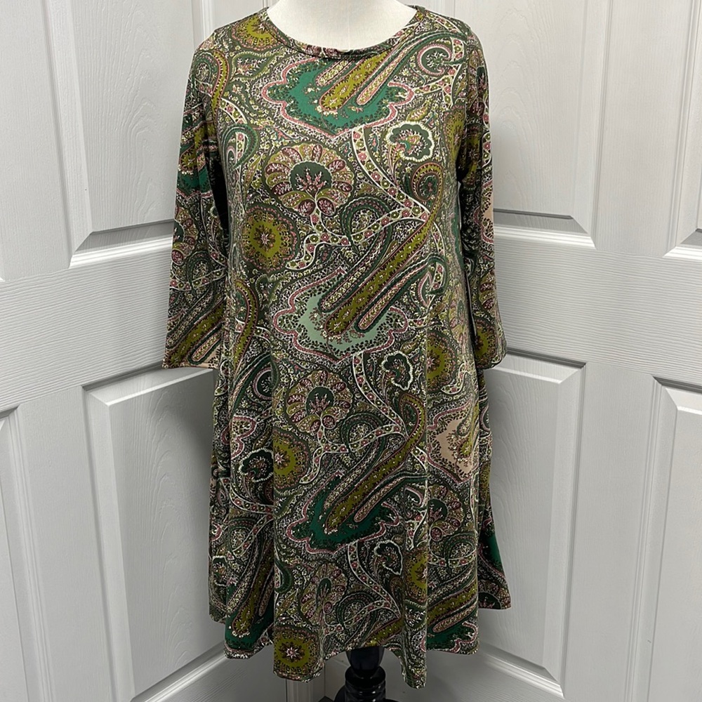 Honey & Lace Green Floral Paisley Brea Dress NWT